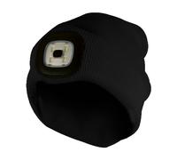 Sock Snob Ladies & Mens Winter Knit Beanie Hat with LED Light Torch - One Size - Black