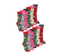 Sock Snob Ladies Novelty Festive Christmas Socks (Multipack Options) - 4-8 UK - 12 Pack