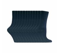 Sock Snob Womens Plain Cotton Rich Socks | 12 Pair Multipack Thin Comfy Colourful Crew Ankle Socks for Ladies (4-8, Navy)