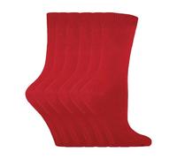 Sock Snob - 6 Pairs of Ladies Thin Plain Coloured Cotton Rich Ankle Socks (4-7 UK, PL30 Purple, PL30 Red)