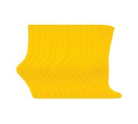 Sock Snob Womens Plain Cotton Rich Socks | 12 Pair Multipack Thin Comfy Colourful Crew Ankle Socks for Ladies (4-8, Yellow)