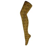 Sock Snob - Ladies Thick Coloured 80 Denier Opaque Patterned Winter Fashion Tights (8-14 UK 36"/42", Argyle Mustard)
