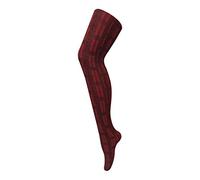 Sock Snob - Ladies Thick Coloured 80 Denier Opaque Patterned Winter Fashion Tights (8-14 UK 36"/42", Skye Red)