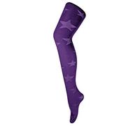 Sock Snob - Ladies Thick Coloured 80 Denier Opaque Patterned Winter Fashion Tights (8-14 UK 36"/42", Star Imperial Purple)