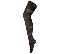 Sock Snob - Ladies Thick Coloured 80 Denier Opaque Patterned Winter Fashion Tights (8-14 UK 36"/42", Star Brown)