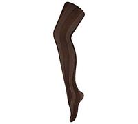 Sock Snob - Ladies Thick Coloured 80 Denier Opaque Patterned Winter Fashion Tights (8-14 UK 36"/42", Stripe Brown)