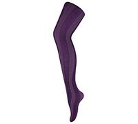 Sock Snob - Ladies Thick Coloured 80 Denier Opaque Patterned Winter Fashion Tights (8-14 UK 36"/42", Stripe Imperial Purple)