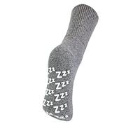 Sock Snob - Ladies Warm Non Slip Cashmere Wool Blend Slipper Bed Socks with Zzz Grips (4-8, Grey)