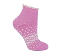 Sock Snob - Ladies/Womens Thermal Low Cut Wool Non Slip Ankle Slipper Socks | Low Profile Shoe Layer | Thermoregulating Fibre | Night Time Footwear | Floor Traction | Cold Weather Essential