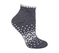 Sock Snob - Ladies/Womens Thermal Low Cut Wool Non Slip Ankle Slipper Socks | Low Profile Shoe Layer | Thermoregulating Fibre | Night Time Footwear | Floor Traction | Cold Weather Essential