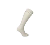 Sock Snob Men's 1 Pack Wool Long Knee High Kilt Socks in Cream | Size: 6-11 Sock Snob Cream 6-11