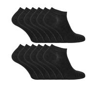12 Pair Multipack Mens Bamboo Trainer Socks | Sock Snob | Breathable Cushioned Low Cut Socks for Summer (7-11, Black)