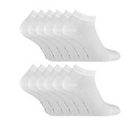 12 Pair Multipack Mens Bamboo Trainer Socks | Sock Snob | Breathable Cushioned Low Cut Socks for Summer (7-11, White)
