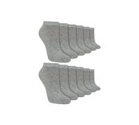 Sock Snob Men's 12 Pack Soft Breathable Bamboo Trainer Liner Socks Ideal for PE in Grey | Size: 4-5 Sock Snob Grey 4-5