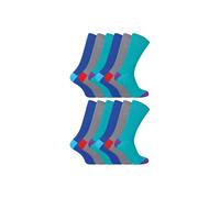 Sock Snob Men's 12 Pack Soft Breathable Cotton Contrast Heel & Toe Socks | Size: 6-11 Sock Snob Multicolor 6-11