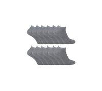 Sock Snob Men's 12 Pairs Cotton Low Cut Trainer Socks in Grey | Size: 4-5 Sock Snob Grey 4-5