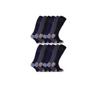 Sock Snob Men's 12 Pairs Knee High Cotton Rich Ultimate Work Socks in Black | Size: 6-11 Sock Snob Black 6-11