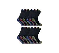 Sock Snob Men's 12 Pairs Soft Breathable Bamboo Work Socks | Size: 12-14 Sock Snob Multicolor 12-14