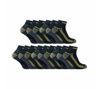 15 Pair Multipack Mens Ankle Trainer Socks | Sock Snob | Breathable Low Cut Padded Short Work Socks with Reinforced Heel and Toe (6-11, 15 Pairs)