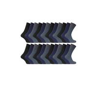 Sock Snob Men's 24 Pairs 100% Cotton Non Elastic Breathable Socks in Navy | Size: 6-11 Sock Snob Navy 6-11