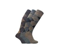 Sock Snob Men's 3 Pack Extra Long Knee High Argyle Lambs Wool Socks in Brown | Size: 6-11 Sock Snob Brown 6-11