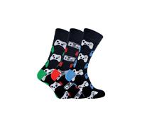 Sock Snob Men's 3 Pack Retro Gaming Funky Novelty Video Game Socks in Black | Size: 6-11 Sock Snob Black 6-11