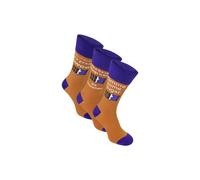 Sock Snob Men's 3 Pairs Funny Food Drink Cotton Rich Socks in Brown Sock Snob Brown One Size