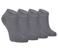 Sock Snob - Mens 4 Pairs Bamboo Breathable Low Cut Ankle Trainer Socks (7-11, Grey)