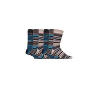 Sock Snob Men's 6 Pack Colourful Striped Patterned Dress Cotton Socks in 7 Styles in Brown | Size: 6-11 Sock Snob Brown 6-11