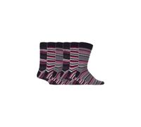 Sock Snob Men's 6 Pack Colourful Striped Patterned Dress Cotton Socks in 7 Styles in Red | Size: 6-11 Sock Snob Red 6-11