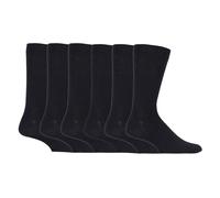 Sock Snob - Mens 6 pack colourful striped patterned luxury casual dress business cotton socks in 7 styles (6-11 UK, SS Plain Black)