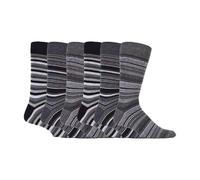Sock Snob - Mens 6 pack colourful striped patterned luxury casual dress business cotton socks in 7 styles (6-11 UK, Buenos Aires)