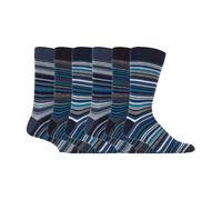 Sock Snob - Mens 6 pack colourful striped patterned luxury casual dress business cotton socks in 7 styles (6-11 UK, Leicester)