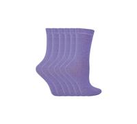 Sock Snob Men's 6 Pack Plain Solid Coloured Cotton Socks in Lilac | Size: 9-12 Sock Snob Lilac 9-12