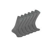 Sock Snob Men's 6 Pairs Plain Coloured Cotton Rich Ribbed Dress Socks in Grey | Size: 6-11 Sock Snob Grey 6-11