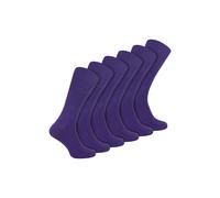 Sock Snob Men's 6 Pairs Plain Coloured Cotton Rich Ribbed Dress Socks in Purple | Size: 6-11 Sock Snob Purple 6-11