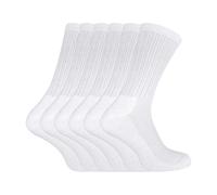 Sock Snob - 6 Pack Mens Calf Size Bamboo Organic Cotton Running Sport Socks (4-8, White)
