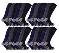 Sock Snob Mens Long Knee High Work Socks | 3 6 12 Pair Pack Options Heavy Duty Reinforced Heel Socks for Steel Toe Boots (6-11, 24 Pairs)