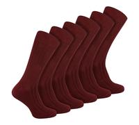 Sock Snob Mens Plain Coloured Cotton Rich Ribbed Dress Socks - 6-11 UK - Burgundy