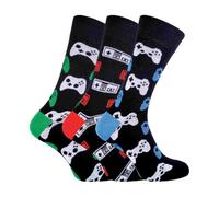 Sock Snob Mens Retro Gaming Funky Novelty Video Game Socks 6-11 | 3 Pairs | Statement Gift | Multi Pair Value Set | Conversation Starter | Casual Footwear Accessory | Shoe Layer Essential