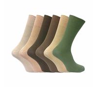 Sock Snob Mens Thin Soft 100% Cotton Non Elastic Dress Socks (Multipack Options) - TSFD02 Brown - 6-11 UK - 6 Pack