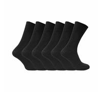 Sock Snob Mens Thin Soft 100% Cotton Non Elastic Dress Socks (Multipack Options) - TSFD03 Black - 6-11 UK - 6 Pack