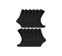 12 Pair Multipack Mens 100% Cotton Diabetic Friendly Socks | Sock Snob | Ribbed Non Elastic Loose Wide Top Socks (6-11, TSFD01)