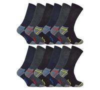 Mens Ultimate Heavy Duty Cushioned Cotton Work Socks for Steel Toe Boots Big Foot 11-14 uk (11-14 uk, 12 Pairs)