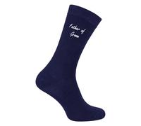 Sock Snob - Mens Wedding Socks for Groom Groomsman Best Man Father of the Groom and Bride (6-11, Father of the Groom (Navy))