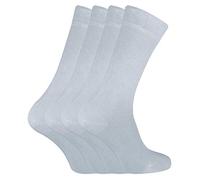 sock snob - Pack of 4 men's and women's breathable organic plain bamboo socks. - White - 4/8 UK