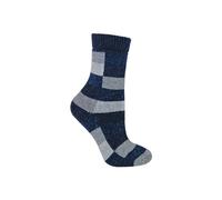 Sock Snob Women's 1 Pack Checkered Patterned Wool Blend Socks in Navy | Size: 4-8 Sock Snob Navy 4-8