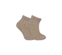 Sock Snob Women's 1 Pack Chunky Ribbed Low Cut Wool Blend Ankle Socks in Beige | Size: 4-8 Sock Snob Beige 4-8