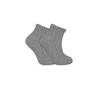 Sock Snob Women's 1 Pack Chunky Ribbed Low Cut Wool Blend Ankle Socks in Grey | Size: 4-8 Sock Snob Grey 4-8