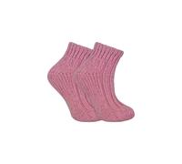 Sock Snob Women's 1 Pack Chunky Ribbed Low Cut Wool Blend Ankle Socks in Pink | Size: 4-8 Sock Snob Pink 4-8